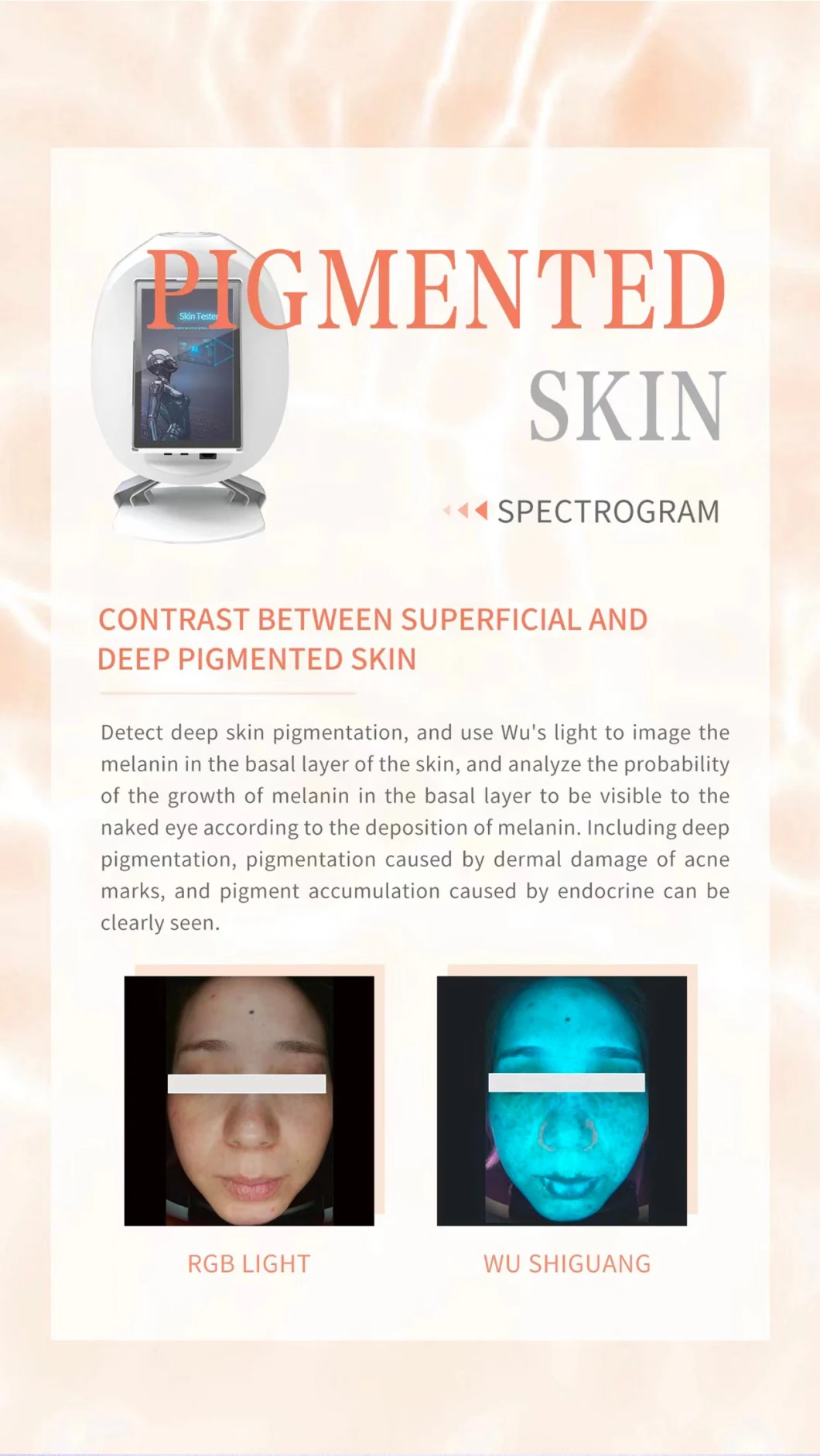 Portable 3D Ai Face Skin Analyzer Facial Tester Scanner Magic Face Mirror Device Skin Analysis Machine Skin Analyzer