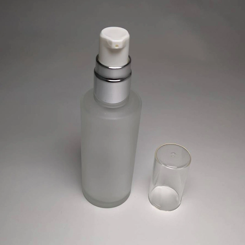 Customization Pastel Color Skincare Packaging Empty 50ml Cylinder Shape Glass Bottle Screw Neck for Cosmetic Skincare Container