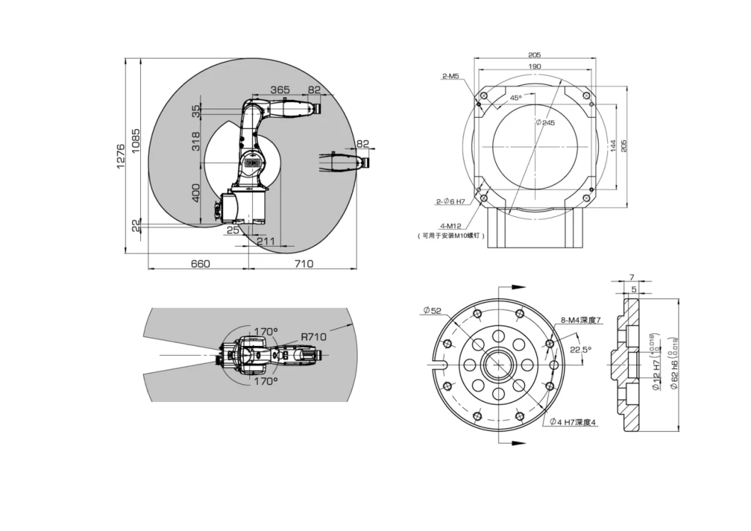 High Speed Six-Axis Industrial Robot for Cutting Metal Board