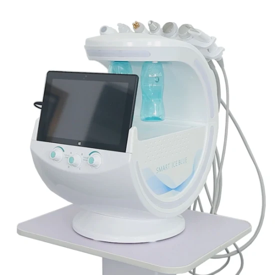 Portable 7in1 Hydrafacial Aqua Peel Smart Ice Blue RF Radiofrecuencia Skin Scrubber Hydra Dermabrasion Hydro Facial Care Beauty Machine con analizador de piel