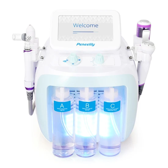 6 en 1 Corea Aqua Peeling Machine Hydro Oxygen Facial Diamond Dermabrasion Machine H2O2 Hydrafacials Machine