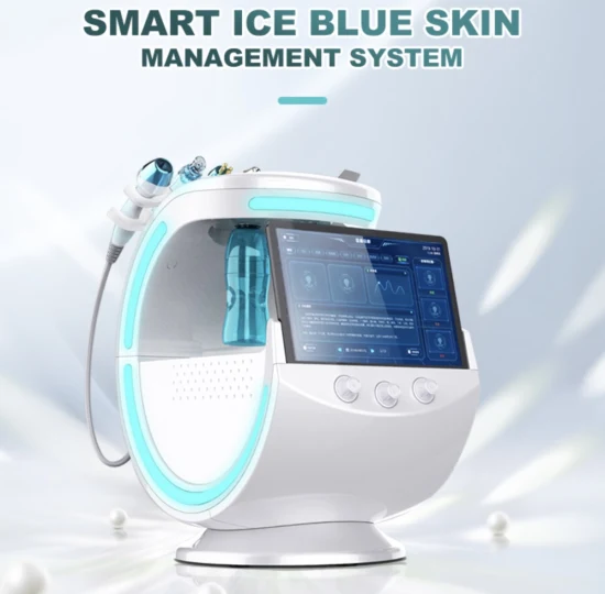 Analizador de piel Iceblue inteligente + Dermoabrasión con diamante Limpieza de la piel con oxígeno Máquina de análisis de la piel con rejuvenecimiento hidrofacial
