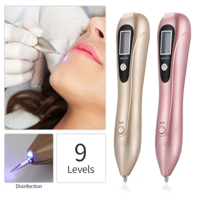 Pluma de plasma LCD recargable Máquina removedora de lunares Herramienta para el cuidado de la piel de la cara Tatuaje de verrugas Eliminación de pecas Manchas oscuras Terapia con láser Pluma Pluma de plasma LCD recargable Mole